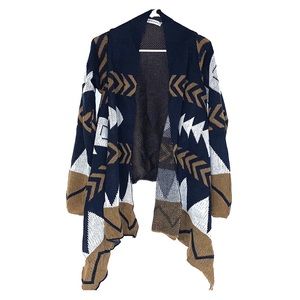Open front Aztec print cardigan
